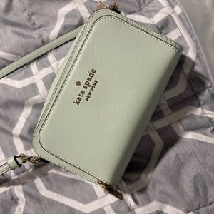 Kate Spade Staci Dual Zip Around Mint Green Crossbody Bag